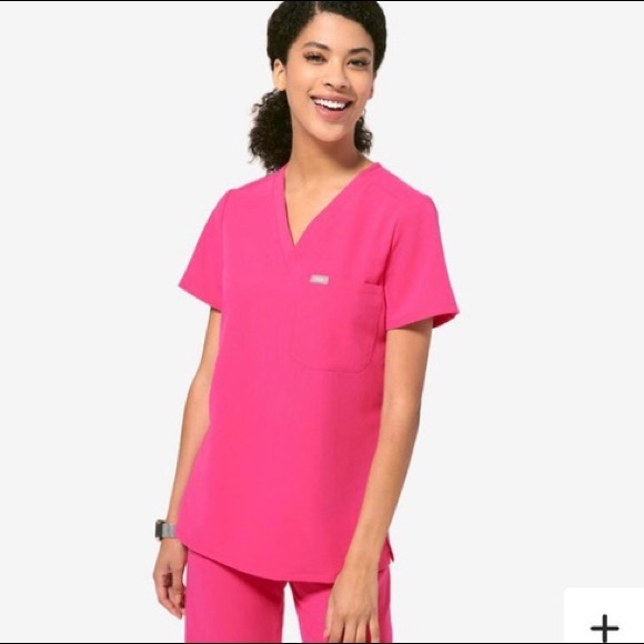 FIGS hot pink scrub top - Picture 2 of 4